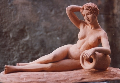 Ceramiche d-Arte di Albisola - Scultura in terra rossa naturale.  

